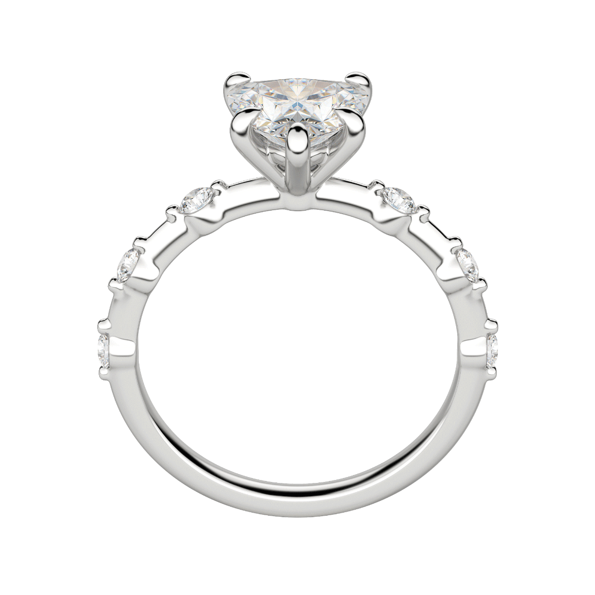 Napa Heart Cut Engagement Ring, 18K White Gold, Platinum, Hover