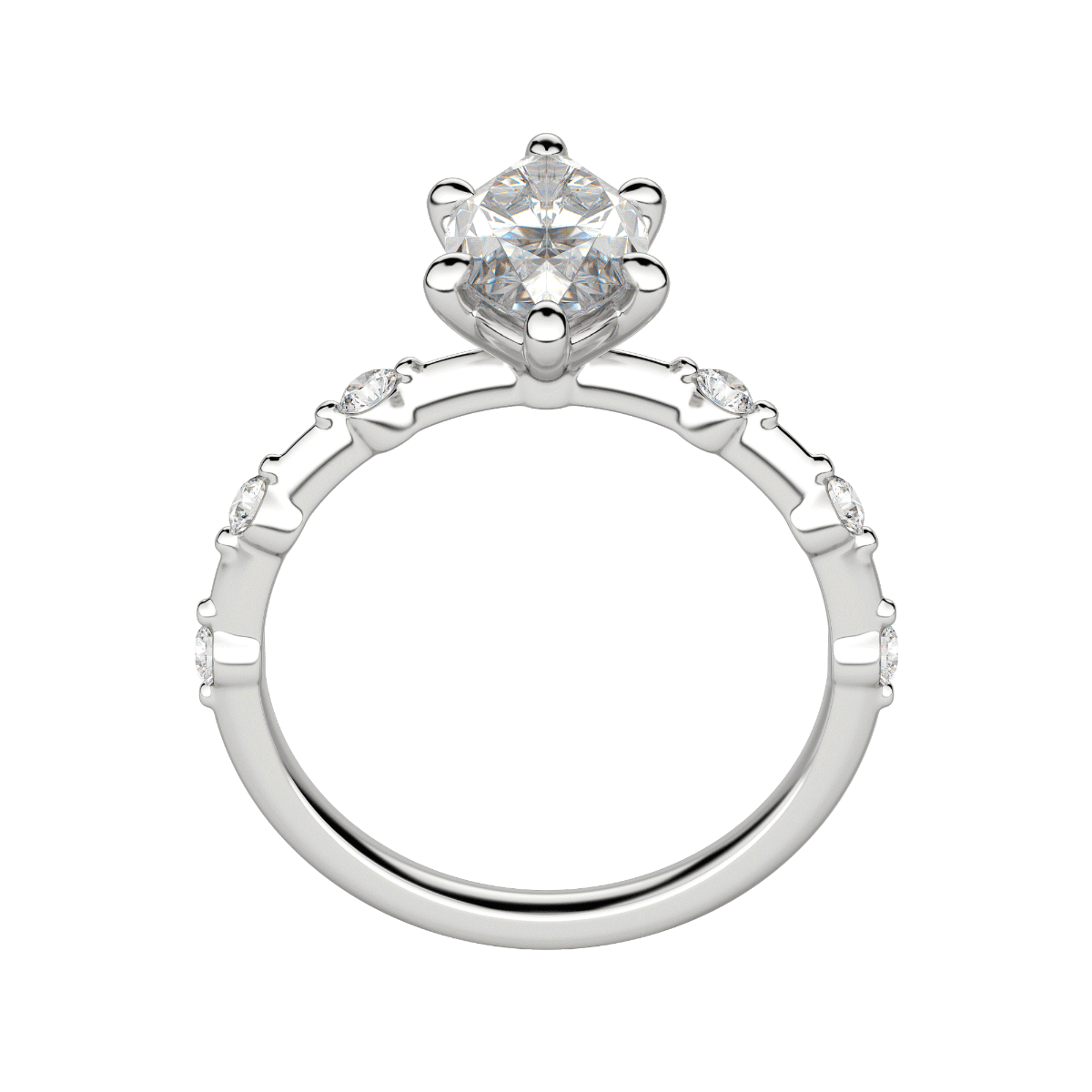 Napa Marquise Cut Engagement Ring, 18K White Gold, Platinum, Hover