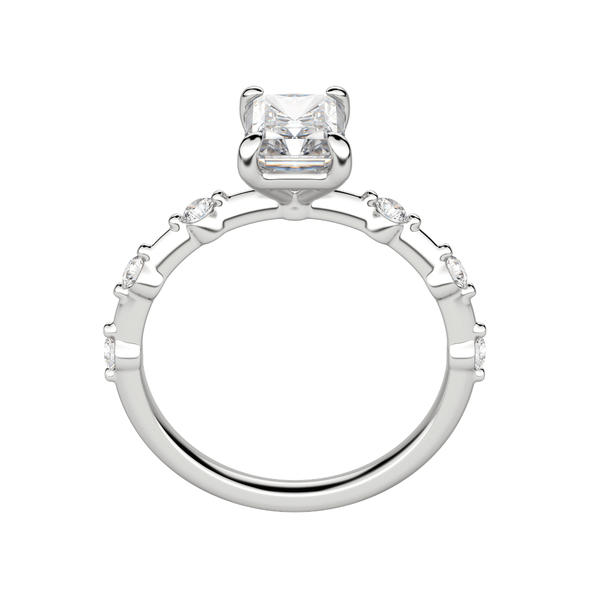 Napa Radiant Cut Engagement Ring, 18K White Gold, Platinum, Hover