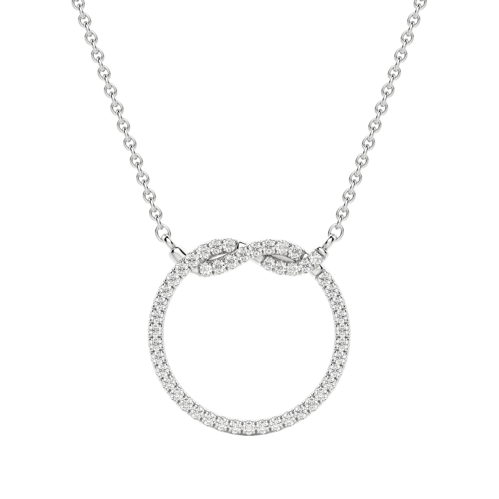 Silver Twisted Circle Necklace, Default, 