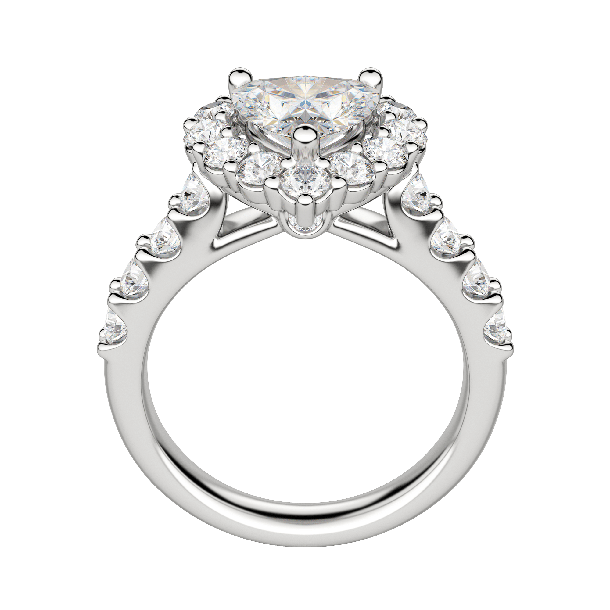 Vail Bold Heart Cut Engagement Ring, Hover, 18K White Gold, Platinum, 