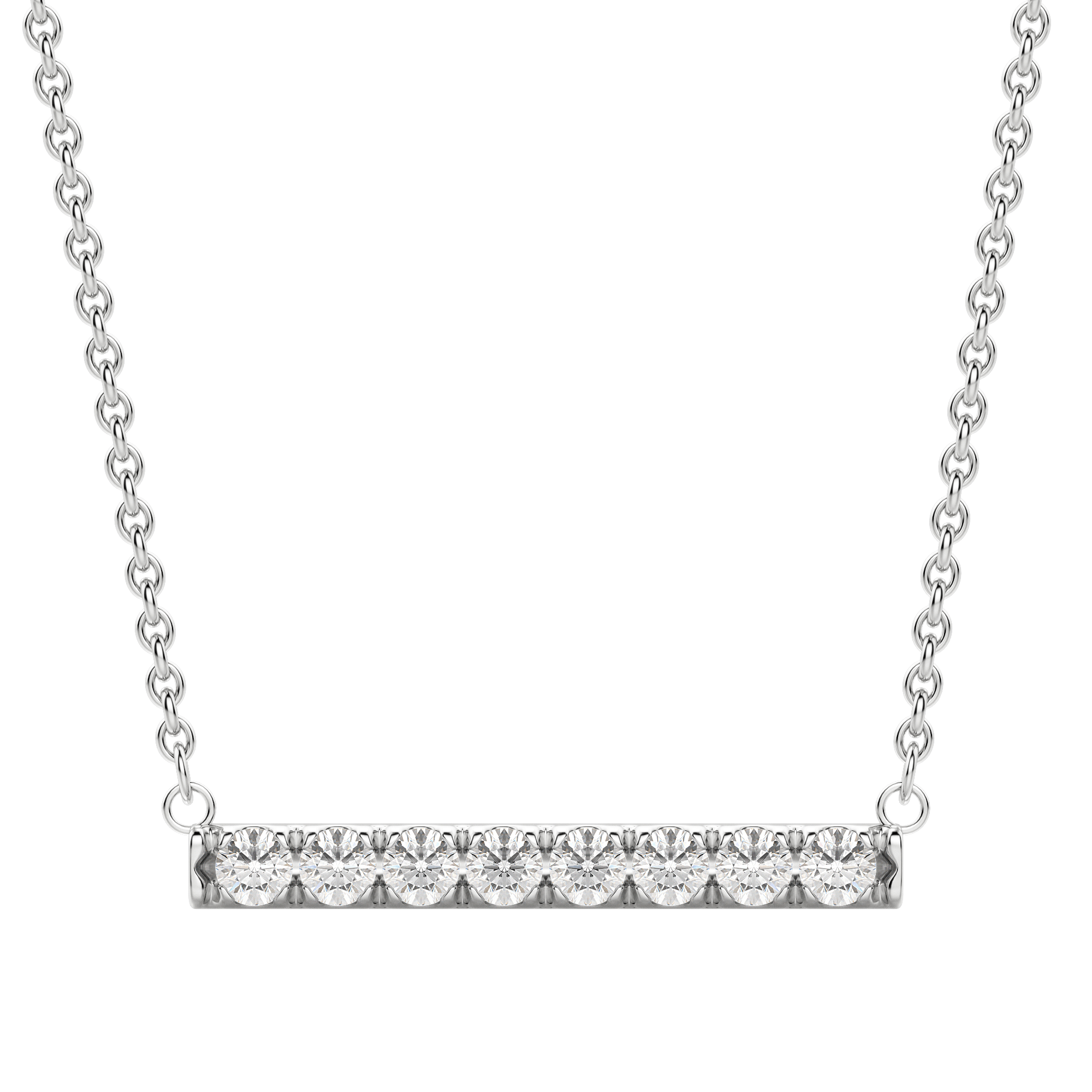 Bar Necklace, 14K White Gold, Default, 