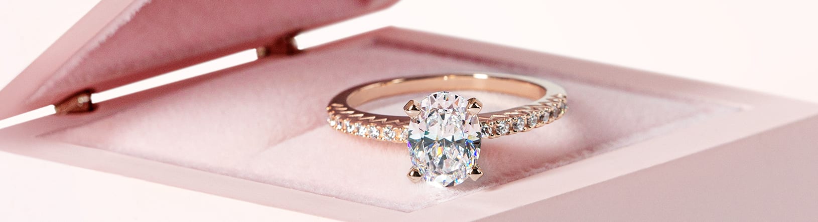 An oval diamond engagement ring