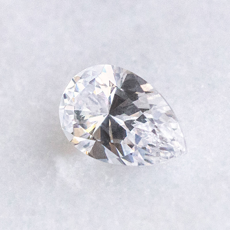 A pear cut lab diamond