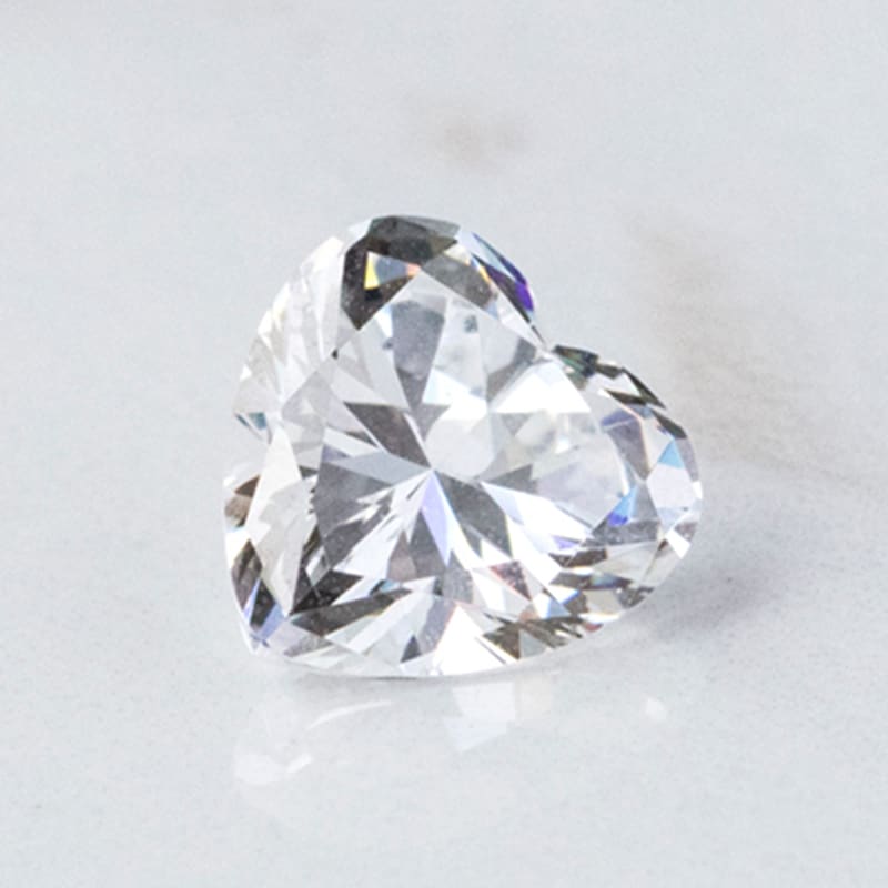 A heart shaped lab diamond