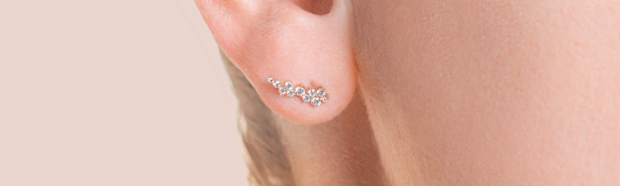 Cluster Earring Climbers in 14K White Gold
