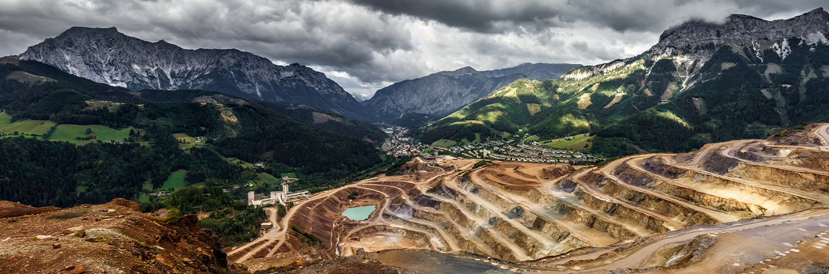 Aerial view of a diamond mine