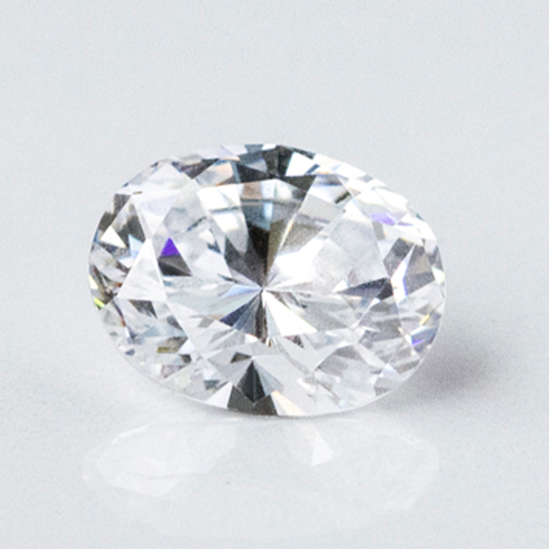 An oval cut lab diamond