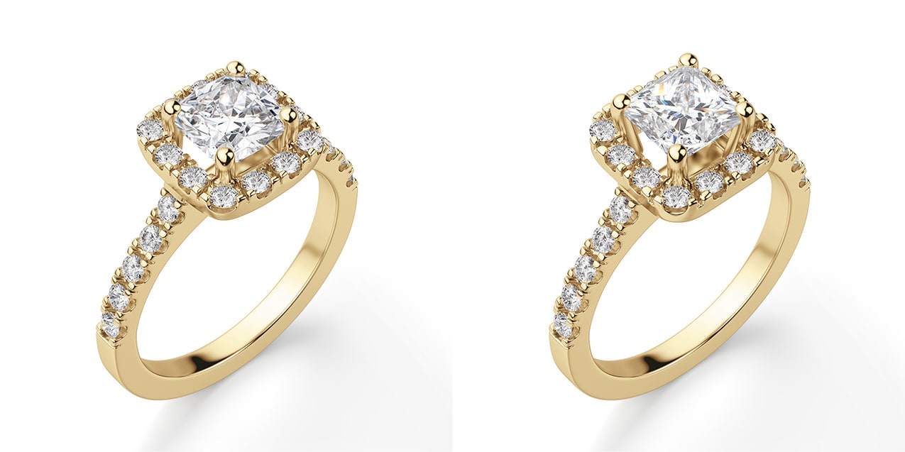 A halo engagement ring setting