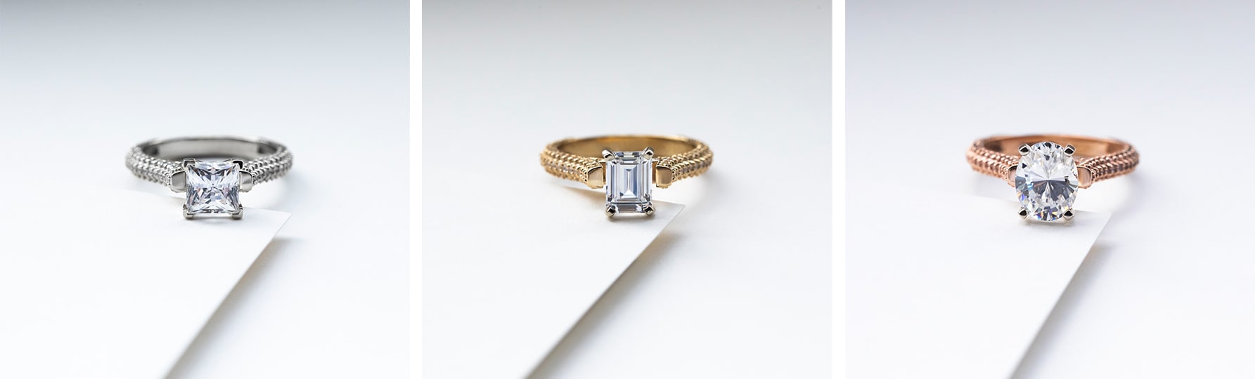 A princess cut pave engagement ring
