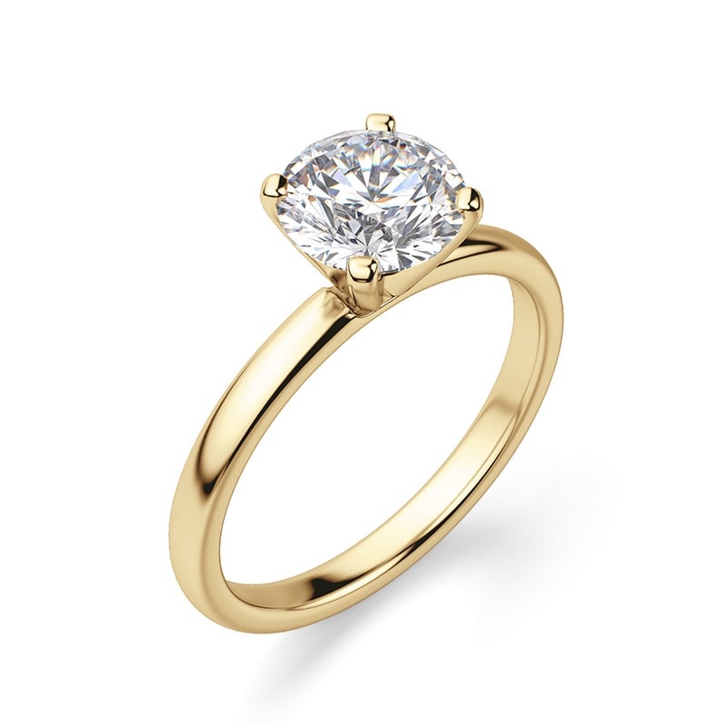 A solitaire engagement ring