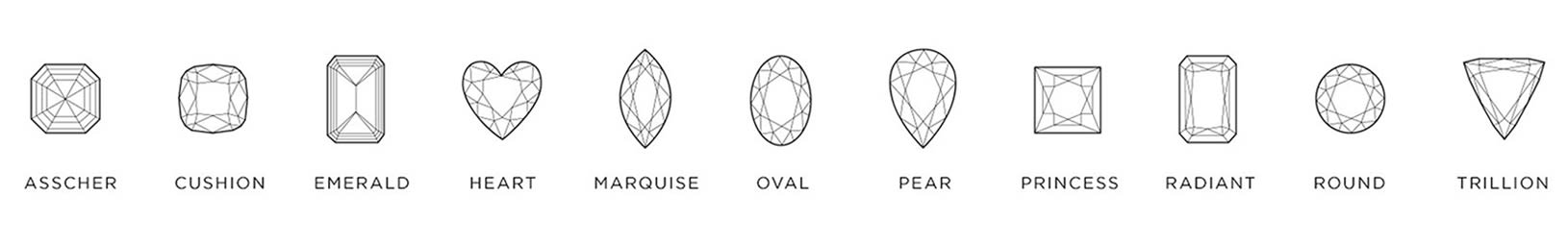 The different diamond shapes