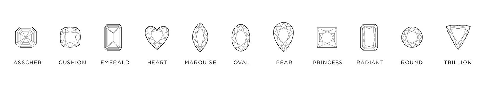 Popular diamond shapes
