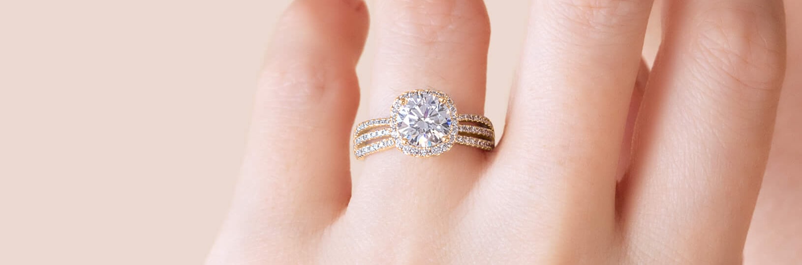 Bold lab diamond engagement ring